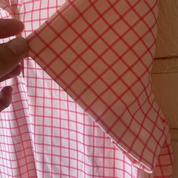 Lands End pink plaid polo - Picture 5 of 7